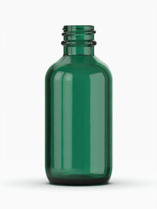 1 oz (30 ml) Green Boston Glass Bottle